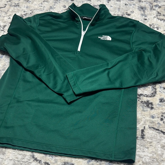 The North Face Men’s Medium Quarter Zip Pullover Green Hiking Activewear Top - Picture 4 of 7